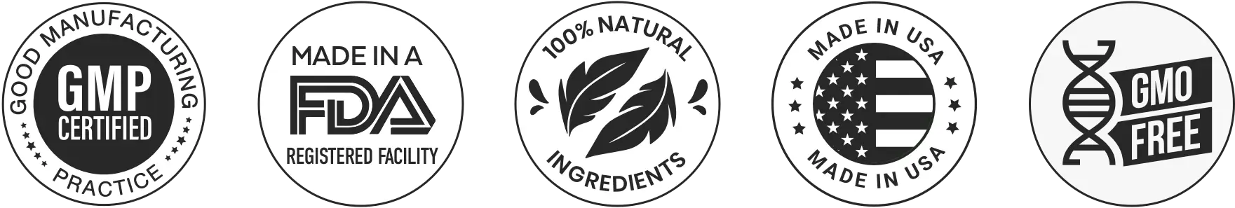 FortBite certifications: GMP Certified, Made in an FDA Registered Facility, 100% Natural Ingredients, Made in USA, GMO Free